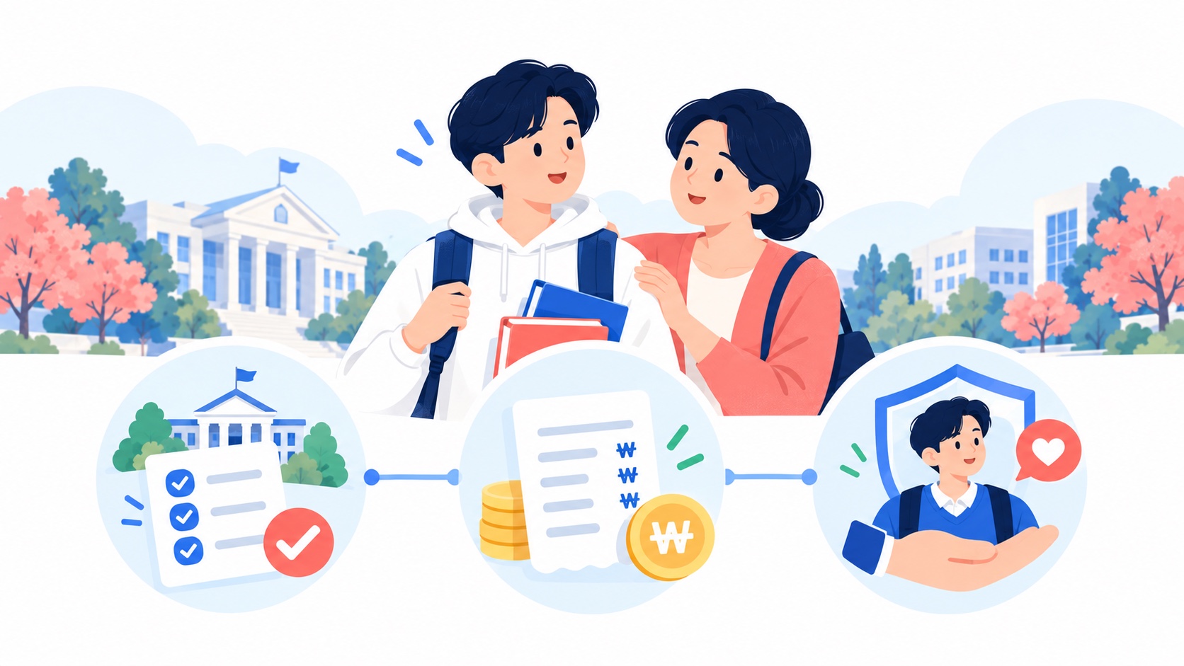 졸업가운을 입은 유학생들